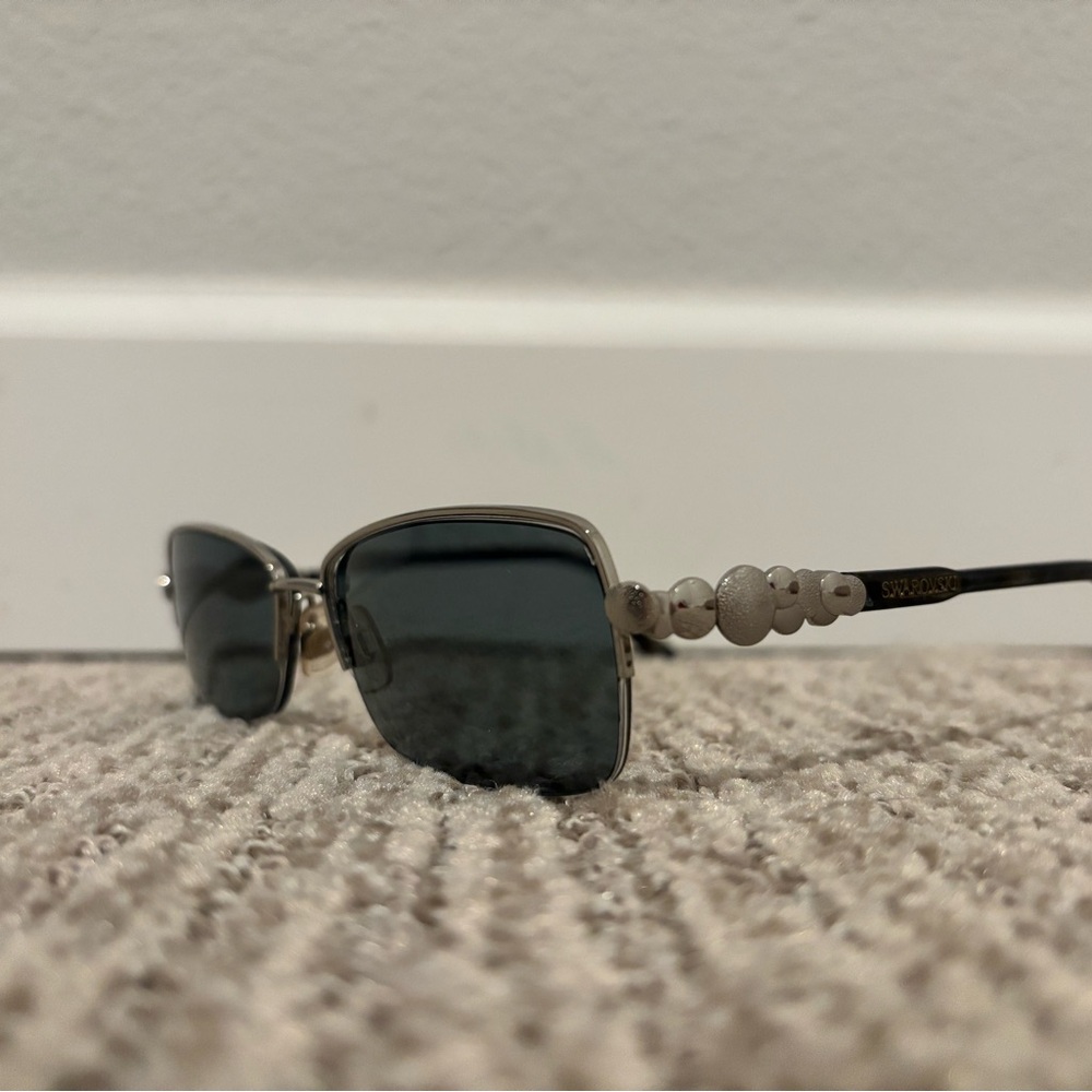 Swarovski blue/marbled black/silver glasses Italy, Bijou SW 018 55 16 135 2-1/12